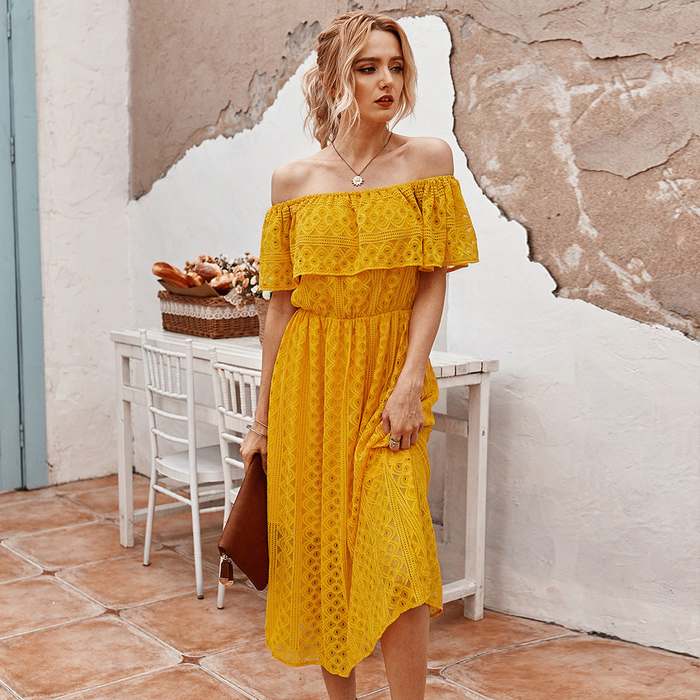 Off shoulder dress cut out sexy dress