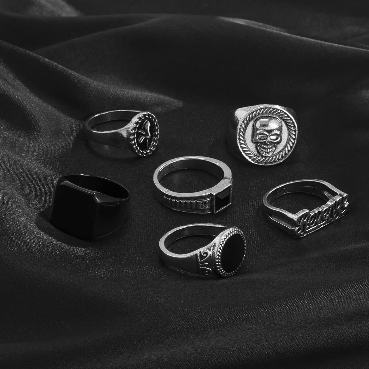 6 Pieces Ring Set Simple Personality Fashion Trendy Retro Cover