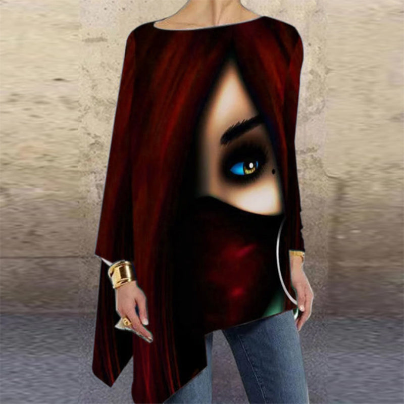 Loose Gradient Print One-print T-shirt