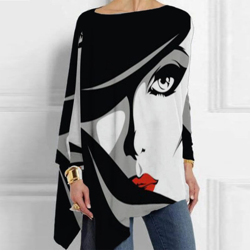 Loose Gradient Print One-print T-shirt