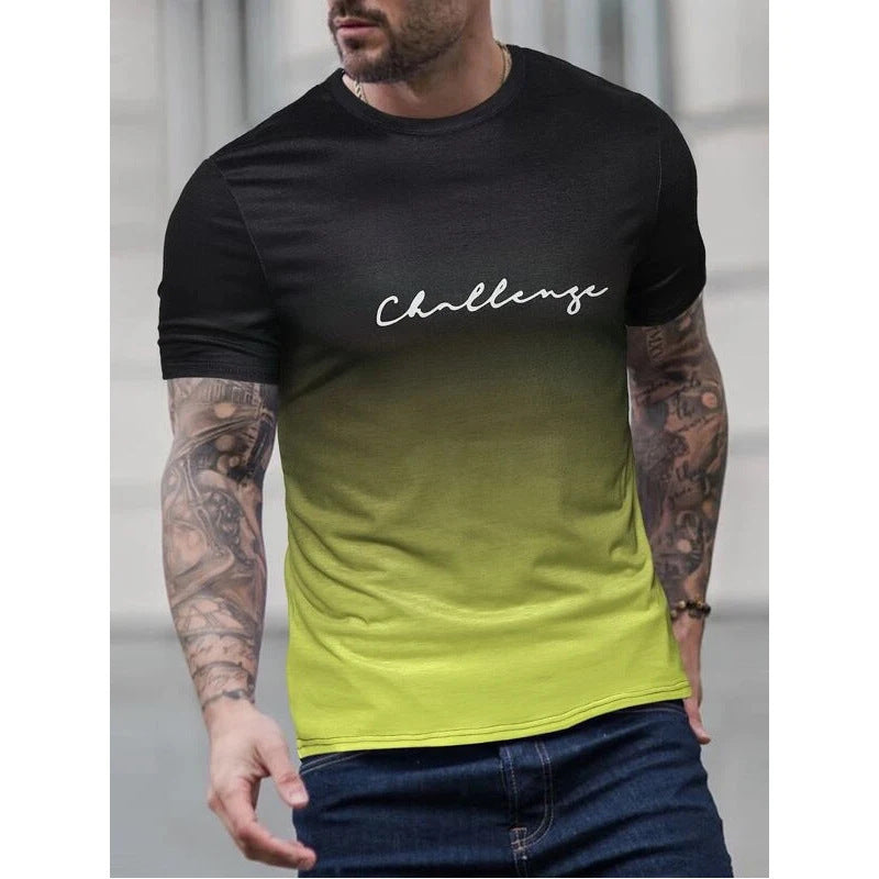 Summer Round Neck Loose Letter Print Short-sleeve