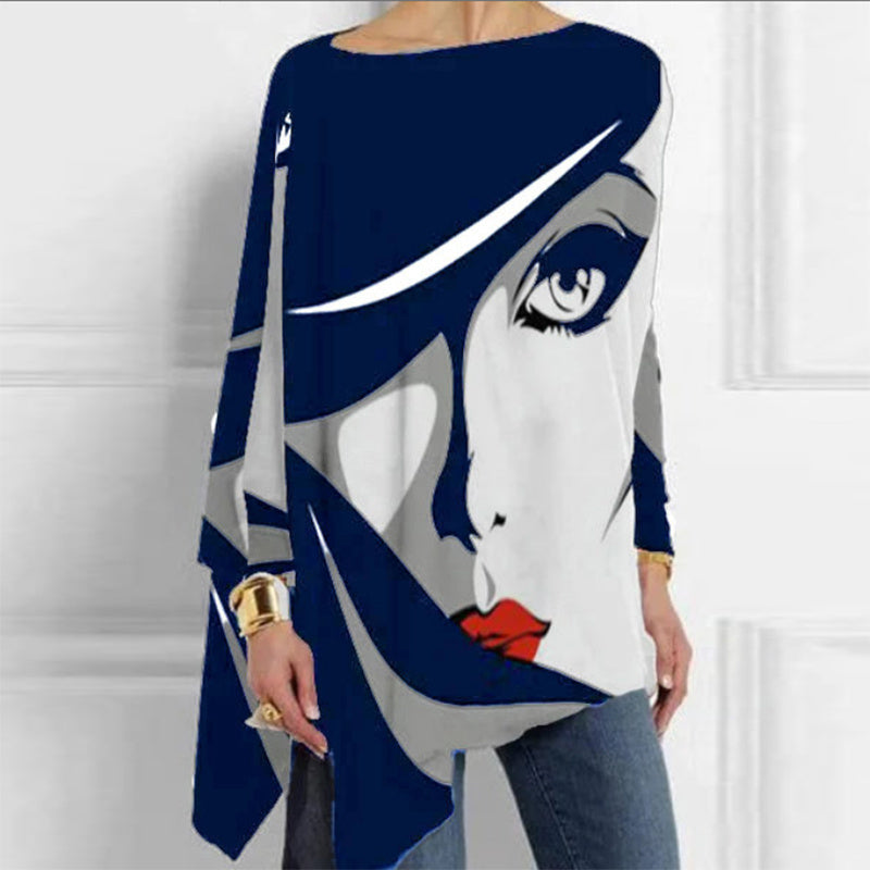 Loose Gradient Print One-print T-shirt