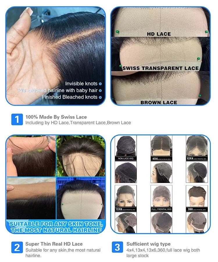 6x4 Density Virgin Human Hair Wigs For Black Women