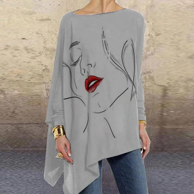 Loose Gradient Print One-print T-shirt