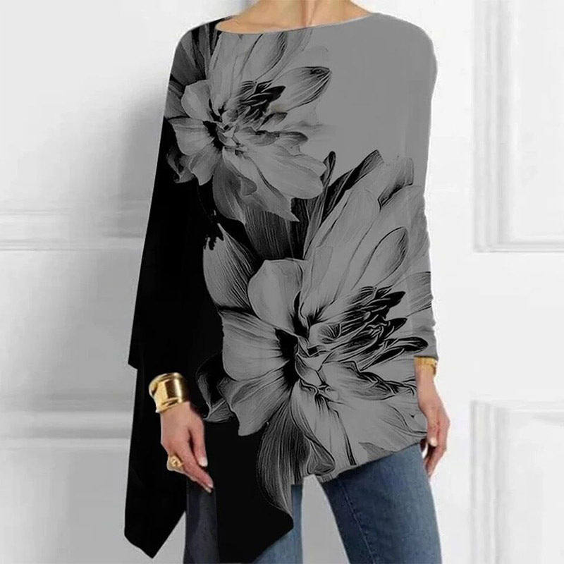 Loose Gradient Print One-print T-shirt