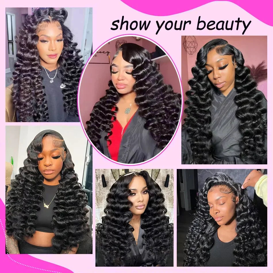 Loose Wave wig Lace Front Human Hair Wig 30 40 Inches Brazilian Water Deep Wave 13x4 HD Lace Frontal Wig Curly Wigs For Women
