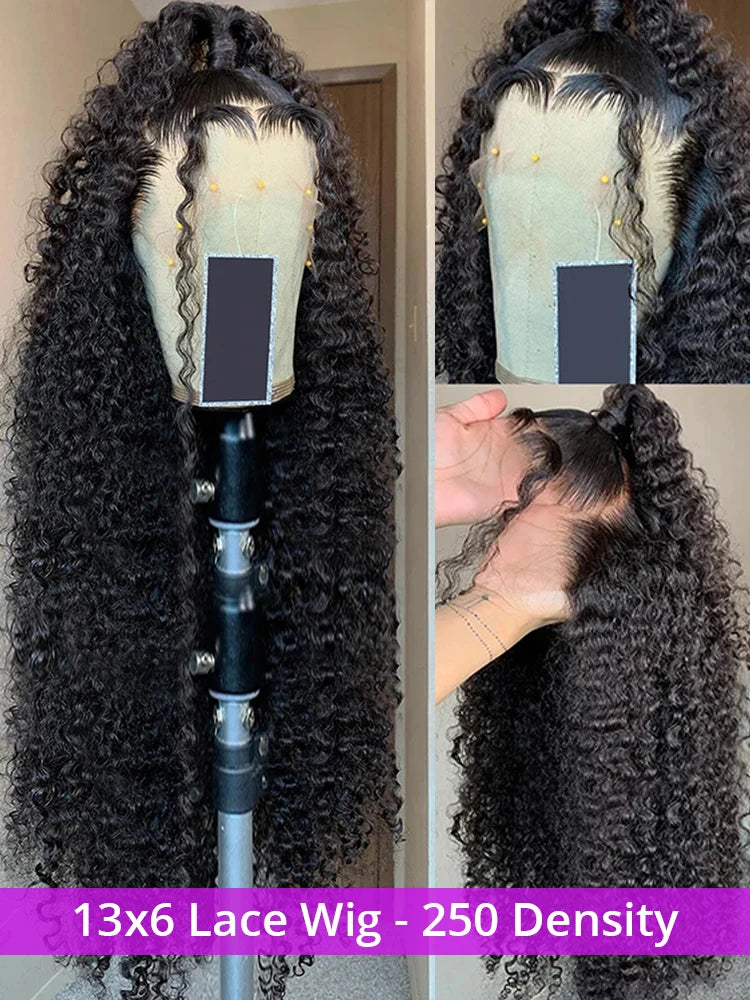 46 50 52 Inch 13x6 13x4 Hd Lace Front Wig Deep Wave 250 Density Water Wave 360 Full Lace Frontal Wigs Curly Human Hair For Women