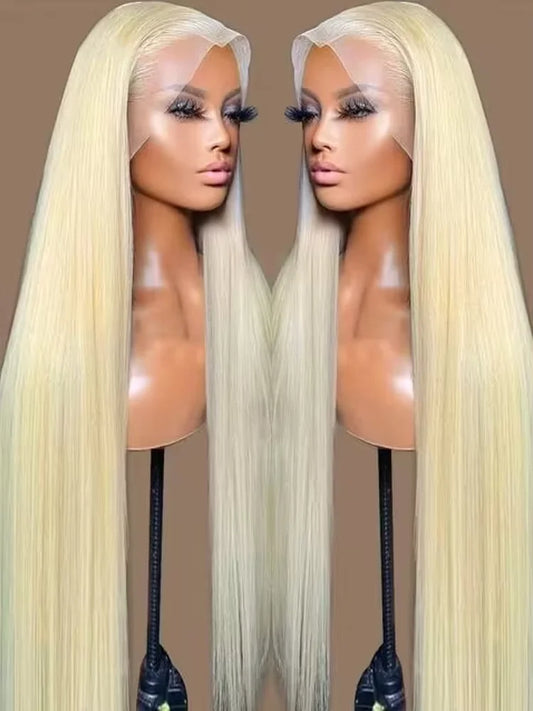 13x4 13x6 360 HD Transparent 613 Honey Blonde Color Lace Front Human Hair Wigs for Women Raw Brazilian Straight Lace Frontal Wig
