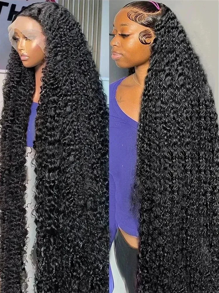 HD Transparent Brazilian Remy Human Hair Wig 30 32 40 Inch Deep Wave 13x4 Curly Lace Front 13x6 Water Wave Lace Frontal Wigs