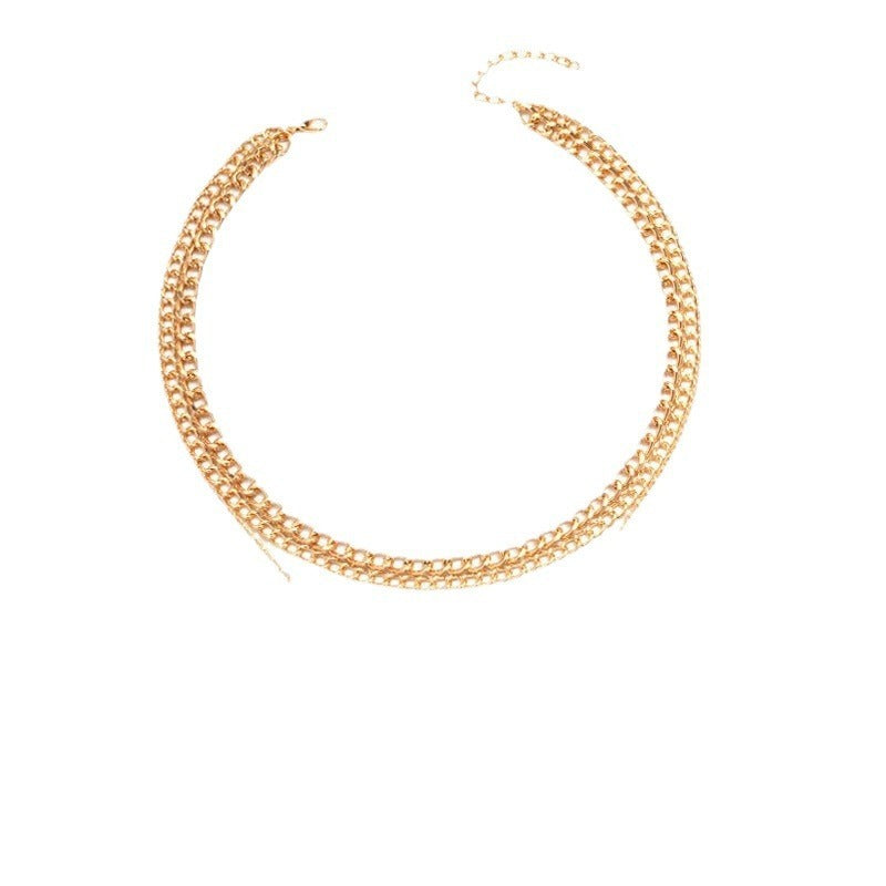 Fashion Alloy Multi-layer Personality Geometry Clavicle Chain Female