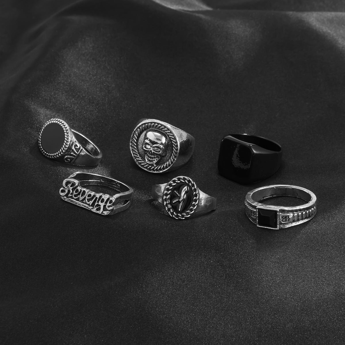 6 Pieces Ring Set Simple Personality Fashion Trendy Retro Cover