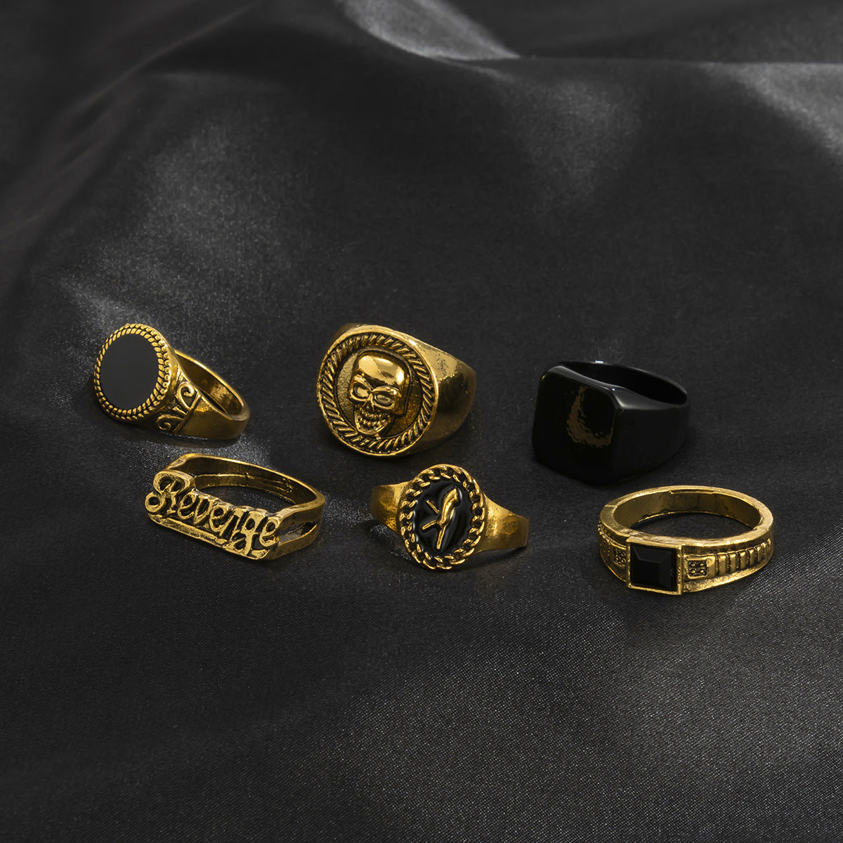 6 Pieces Ring Set Simple Personality Fashion Trendy Retro Cover