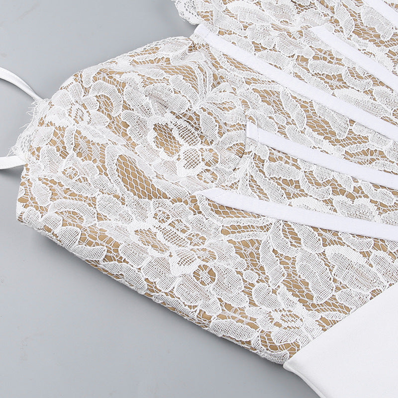 Women's Split Stitching Lace Dress