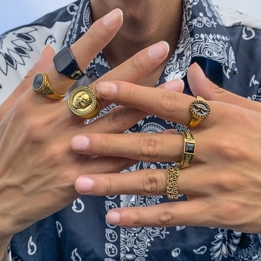 6 Pieces Ring Set Simple Personality Fashion Trendy Retro Cover