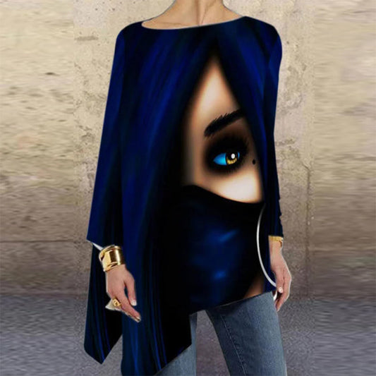 Loose Gradient Print One-print T-shirt
