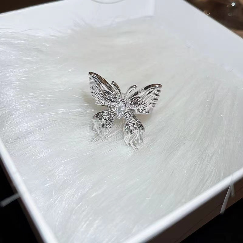 Women's Niche Design Pleated Cold Wind Dark Ring
