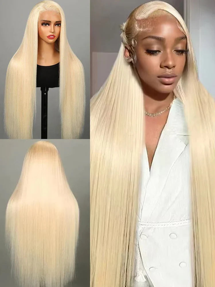 13x4 13x6 360 HD Transparent 613 Honey Blonde Color Lace Front Human Hair Wigs for Women Raw Brazilian Straight Lace Frontal Wig