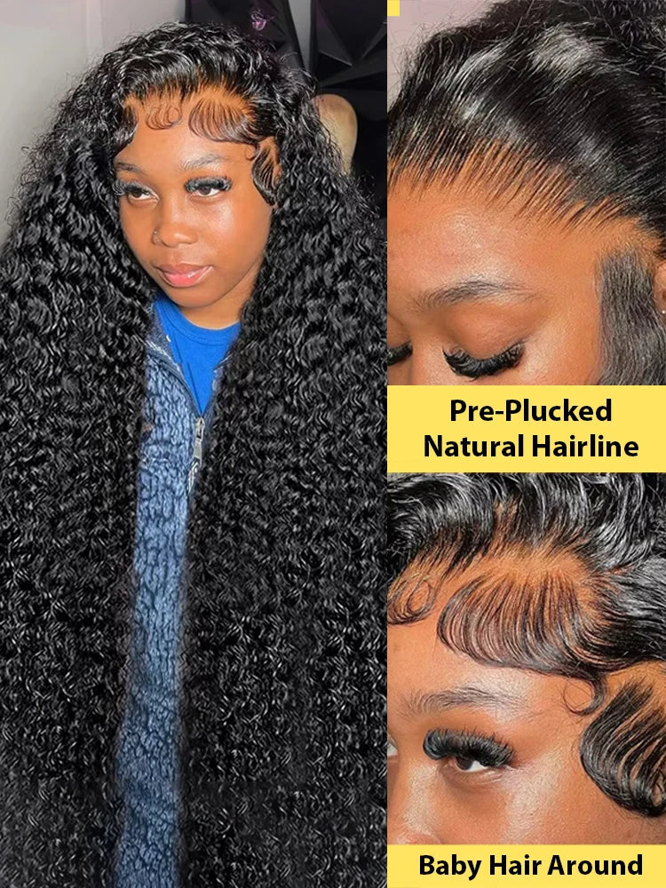 HD Transparent Brazilian Remy Human Hair Wig 30 32 40 Inch Deep Wave 13x4 Curly Lace Front 13x6 Water Wave Lace Frontal Wigs