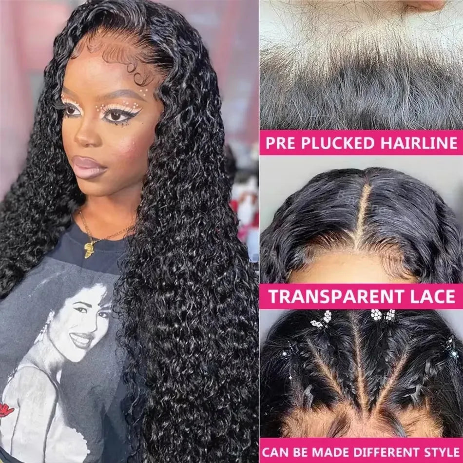 40 Inch Deep Wave 13x6 HD Lace Front Wigs Pre Plucked 6x6 Glueless Wigs Human Hair Brazilian Curly Human Hair Wig For Women