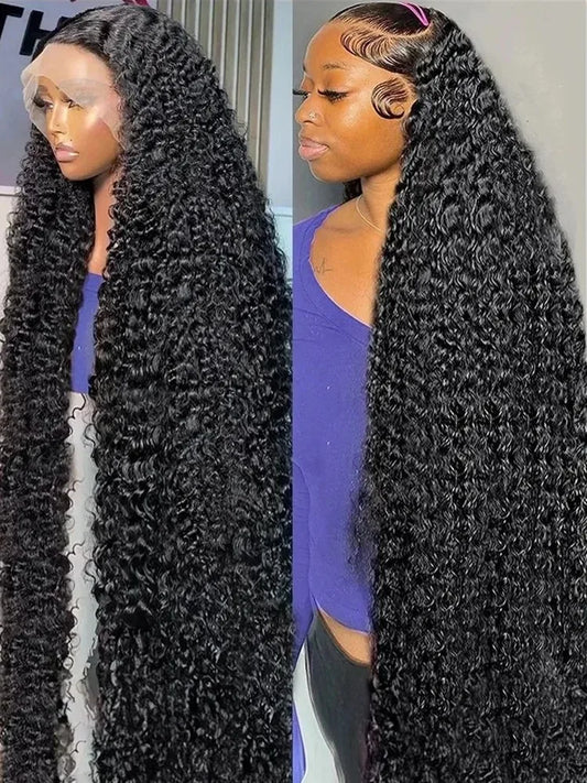 HD Transparent Brazilian Remy Human Hair Wig 30 32 40 Inch Deep Wave 13x4 Curly Lace Front 13x6 Water Wave Lace Frontal Wigs